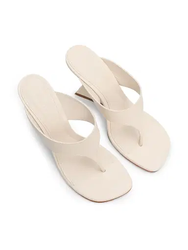 Schutz Women's Maya 90MM Leather Sandals - Sugar White | Thumbnail 2 Schutz Women's Maya 90MM Leather Sandals - Sugar White | Thumbnail 2