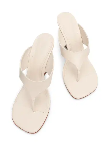 Schutz Women's Maya 90MM Leather Sandals - Sugar White | Thumbnail 4 Schutz Women's Maya 90MM Leather Sandals - Sugar White | Thumbnail 4
