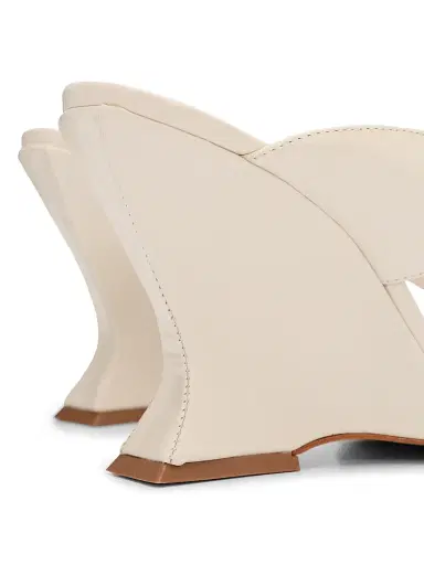 Schutz Women's Maya 90MM Leather Sandals - Sugar White | Thumbnail 5 Schutz Women's Maya 90MM Leather Sandals - Sugar White | Thumbnail 5