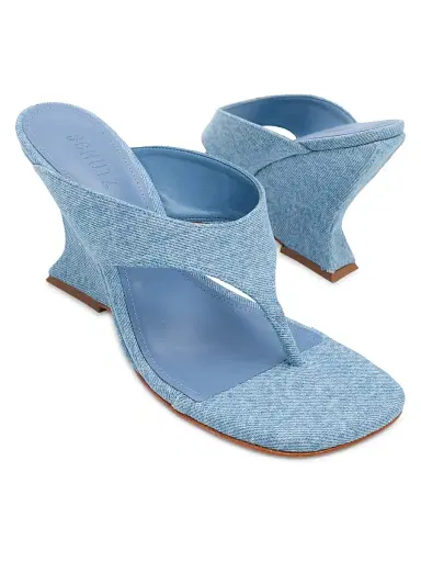 Schutz Women's Maya 90MM Denim Sandals - Light Denim - Size 9.5 | Thumbnail 6 Schutz Women's Maya 90MM Denim Sandals - Light Denim - Size 9.5 | Thumbnail 6