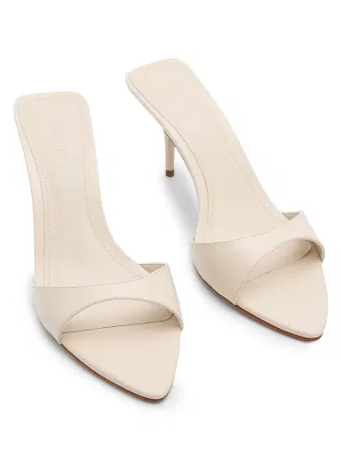 Schutz Women's Elodie 75MM Leather Sandals - Sugar White | Thumbnail 4 Schutz Women's Elodie 75MM Leather Sandals - Sugar White | Thumbnail 4