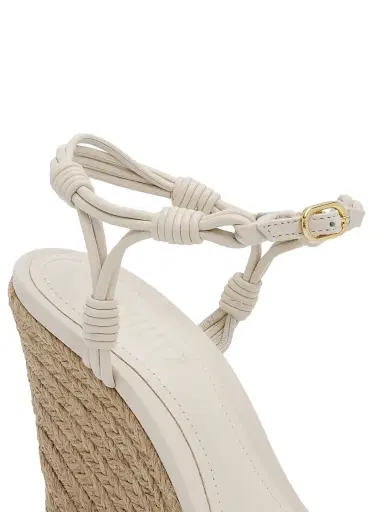 Schutz Women's Nara 100MM Leather Wedge Sandals - Sugar White | Thumbnail 5 Schutz Women's Nara 100MM Leather Wedge Sandals - Sugar White | Thumbnail 5