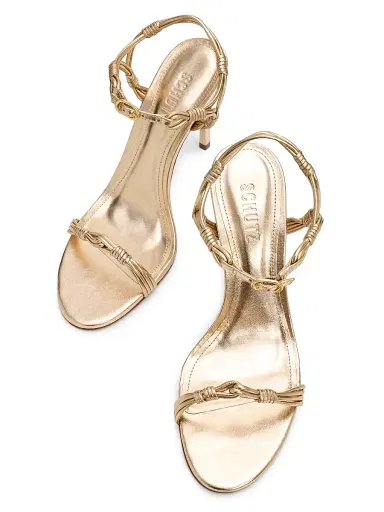 Schutz Women's Nara 100MM Strappy Leather Stiletto Sandals - Platina | Thumbnail 4 Schutz Women's Nara 100MM Strappy Leather Stiletto Sandals - Platina | Thumbnail 4