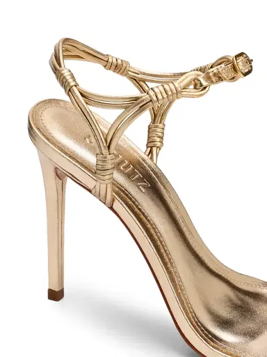 Schutz Women's Nara 100MM Strappy Leather Stiletto Sandals - Platina | Thumbnail 5 Schutz Women's Nara 100MM Strappy Leather Stiletto Sandals - Platina | Thumbnail 5