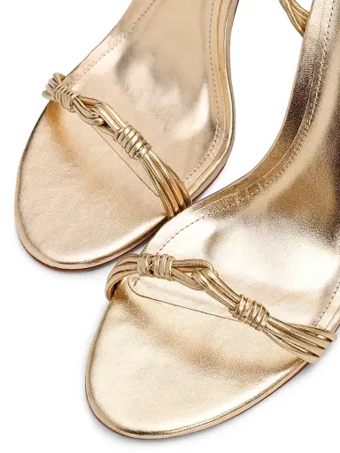 Schutz Women's Nara 100MM Strappy Leather Stiletto Sandals - Platina | Thumbnail 6 Schutz Women's Nara 100MM Strappy Leather Stiletto Sandals - Platina | Thumbnail 6