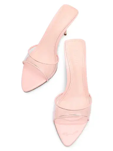 Schutz Women's Elodie Vinyl 75MM Leather Stiletto Sandals - Transparent Cotton Candy | Thumbnail 4 Schutz Women's Elodie Vinyl 75MM Leather Stiletto Sandals - Transparent Cotton Candy | Thumbnail 4