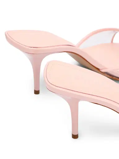 Schutz Women's Elodie Vinyl 75MM Leather Stiletto Sandals - Transparent Cotton Candy | Thumbnail 5 Schutz Women's Elodie Vinyl 75MM Leather Stiletto Sandals - Transparent Cotton Candy | Thumbnail 5