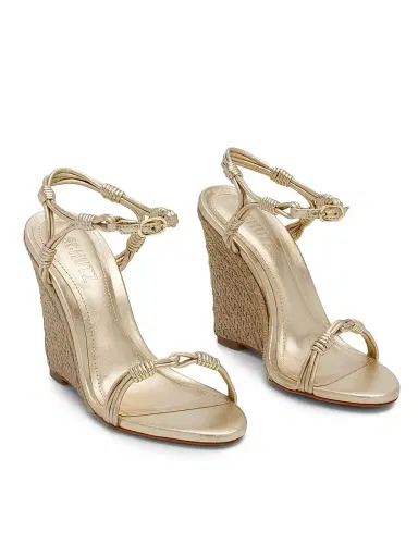 Schutz Women's Nara 100MM Wedge Sandals - Platina | Thumbnail 2 Schutz Women's Nara 100MM Wedge Sandals - Platina | Thumbnail 2