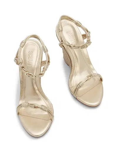 Schutz Women's Nara 100MM Wedge Sandals - Platina | Thumbnail 4 Schutz Women's Nara 100MM Wedge Sandals - Platina | Thumbnail 4