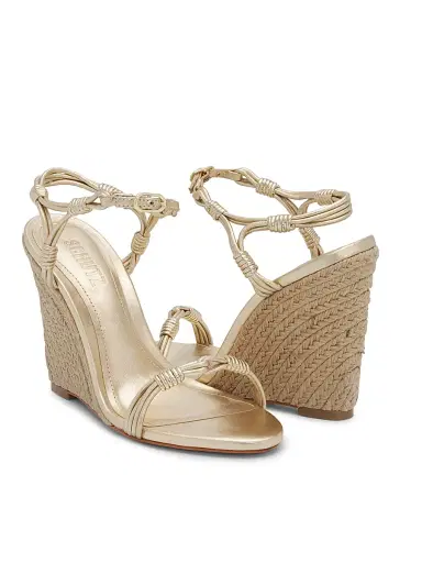 Schutz Women's Nara 100MM Wedge Sandals - Platina | Thumbnail 6 Schutz Women's Nara 100MM Wedge Sandals - Platina | Thumbnail 6