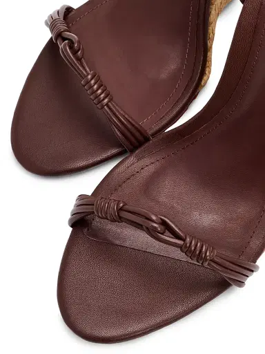 Schutz Women's Nara 110MM Leather Espadrille Wedge Sandal - Root Brown Tonal | Thumbnail 6 Schutz Women's Nara 110MM Leather Espadrille Wedge Sandal - Root Brown Tonal | Thumbnail 6