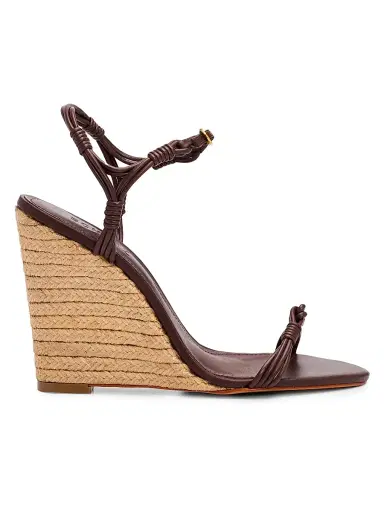 Schutz Women's Nara 110MM Leather Espadrille Wedge Sandal - Root Brown Tonal | Thumbnail 1 Schutz Women's Nara 110MM Leather Espadrille Wedge Sandal - Root Brown Tonal | Thumbnail 1
