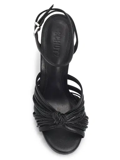 Schutz Women's Gaya 100MM Leather Sandals - Black | Thumbnail 4 Schutz Women's Gaya 100MM Leather Sandals - Black | Thumbnail 4
