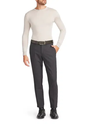 Ferragamo Men's Adjustable Grained Leather Belt - Nero Concrete - Size 34 | Thumbnail 4 Ferragamo Men's Adjustable Grained Leather Belt - Nero Concrete - Size 34 | Thumbnail 4