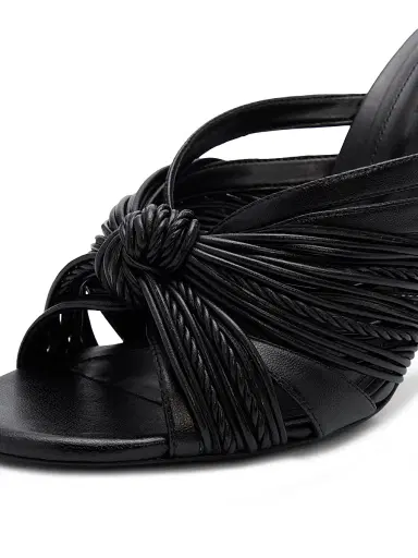 Schutz Women's Gaya 0MM Knotted Leather Sandals - Black | Thumbnail 5 Schutz Women's Gaya 0MM Knotted Leather Sandals - Black | Thumbnail 5