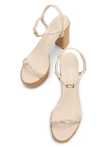 Schutz Women's Nara 100MM Leather Espadrille Platform Sandals - Sugar White Tonal | Thumbnail 4 Schutz Women's Nara 100MM Leather Espadrille Platform Sandals - Sugar White Tonal | Thumbnail 4