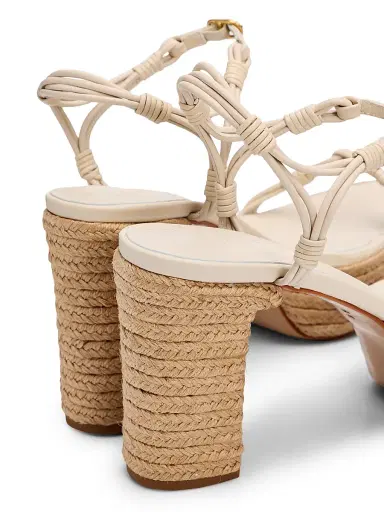 Schutz Women's Nara 100MM Leather Espadrille Platform Sandals - Sugar White Tonal | Thumbnail 5 Schutz Women's Nara 100MM Leather Espadrille Platform Sandals - Sugar White Tonal | Thumbnail 5