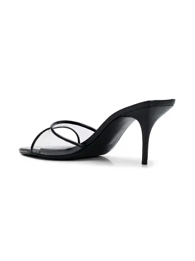 Schutz Women's Elodie Vinyl 75MM Patent Leather Sandals - Transparent Black | Thumbnail 3 Schutz Women's Elodie Vinyl 75MM Patent Leather Sandals - Transparent Black | Thumbnail 3