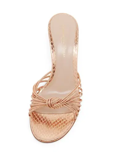Gianvito Rossi Women's 0MM Knotted Snakeskin-Embossed Leather Sandals - Mekong | Thumbnail 4 Gianvito Rossi Women's 0MM Knotted Snakeskin-Embossed Leather Sandals - Mekong | Thumbnail 4