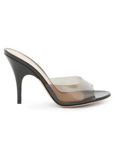Gianvito Rossi Women's 95MM Slip-On TPU Stiletto Sandals - Black - Size 10.5 | Thumbnail 1 Gianvito Rossi Women's 95MM Slip-On TPU Stiletto Sandals - Black - Size 10.5 | Thumbnail 1