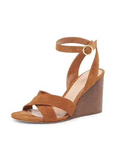 Gianvito Rossi Women's 85MM Suede Wedge Sandals - Luggage | Thumbnail 2 Gianvito Rossi Women's 85MM Suede Wedge Sandals - Luggage | Thumbnail 2