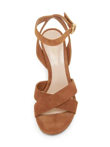 Gianvito Rossi Women's 85MM Suede Wedge Sandals - Luggage | Thumbnail 4 Gianvito Rossi Women's 85MM Suede Wedge Sandals - Luggage | Thumbnail 4