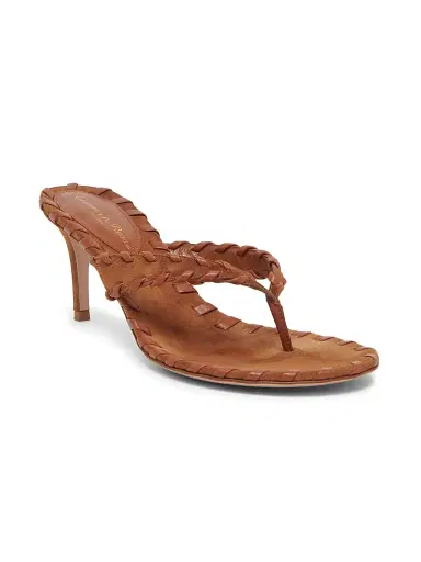 Gianvito Rossi Women's 70MM Braided Suede Stiletto Sandals - Sedona Luggage | Thumbnail 2 Gianvito Rossi Women's 70MM Braided Suede Stiletto Sandals - Sedona Luggage | Thumbnail 2