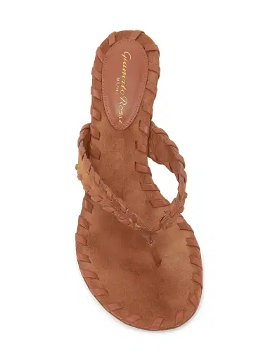Gianvito Rossi Women's 70MM Braided Suede Stiletto Sandals - Sedona Luggage | Thumbnail 4 Gianvito Rossi Women's 70MM Braided Suede Stiletto Sandals - Sedona Luggage | Thumbnail 4