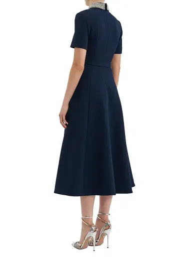 Rebecca Vallance Women's Xena Embellished Stretch-Crepe Belted Midi-Dress | Thumbnail 3 Rebecca Vallance Women's Xena Embellished Stretch-Crepe Belted Midi-Dress | Thumbnail 3
