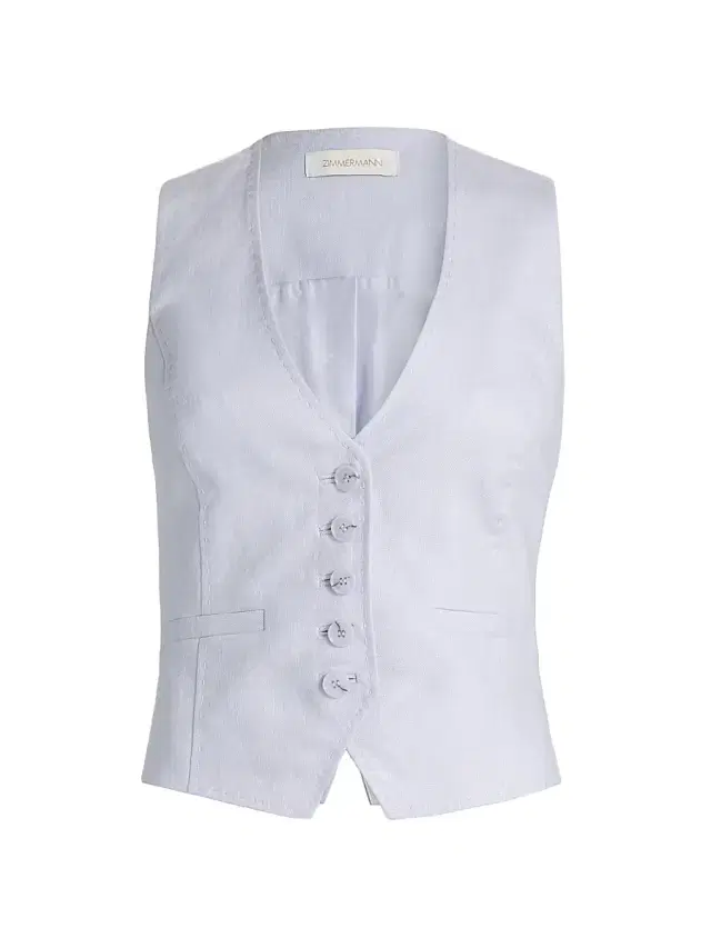 Women's Luna Linen Vest - Lilac Women's Luna Linen Vest - Lilac
