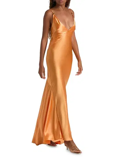 Acler Women's Utterby Satin Maxi Dress - Fanta | Thumbnail 2 Acler Women's Utterby Satin Maxi Dress - Fanta | Thumbnail 2