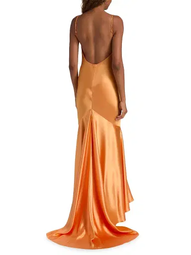 Acler Women's Utterby Satin Maxi Dress - Fanta | Thumbnail 5 Acler Women's Utterby Satin Maxi Dress - Fanta | Thumbnail 5