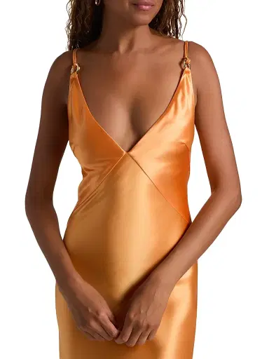 Acler Women's Utterby Satin Maxi Dress - Fanta | Thumbnail 6 Acler Women's Utterby Satin Maxi Dress - Fanta | Thumbnail 6