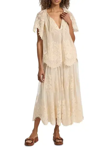 Zimmermann Women's Luna Floral Lace Semi-Sheer Blouse | Thumbnail 2 Zimmermann Women's Luna Floral Lace Semi-Sheer Blouse | Thumbnail 2