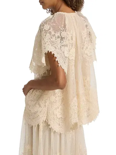Zimmermann Women's Luna Floral Lace Semi-Sheer Blouse | Thumbnail 5 Zimmermann Women's Luna Floral Lace Semi-Sheer Blouse | Thumbnail 5