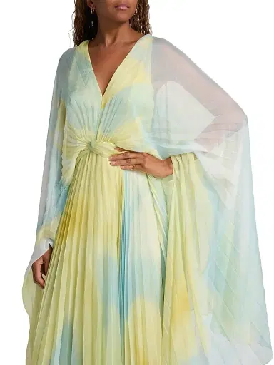 Acler Women's Anslow Pleated Maxi Dress - Lemon Mist | Thumbnail 6 Acler Women's Anslow Pleated Maxi Dress - Lemon Mist | Thumbnail 6