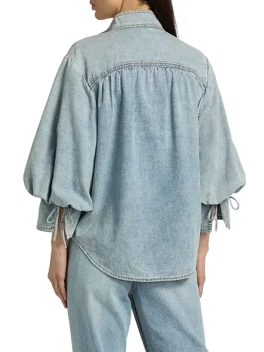 Zimmermann Women's Denim Oversized Blouse - Sea Foam - Size 8 | Thumbnail 5 Zimmermann Women's Denim Oversized Blouse - Sea Foam - Size 8 | Thumbnail 5