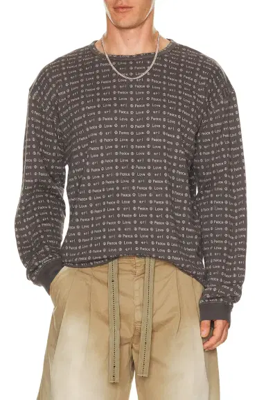 ERL Unisex Jacquard Long Sleeve Tee Knit | Thumbnail 1 ERL Unisex Jacquard Long Sleeve Tee Knit | Thumbnail 1