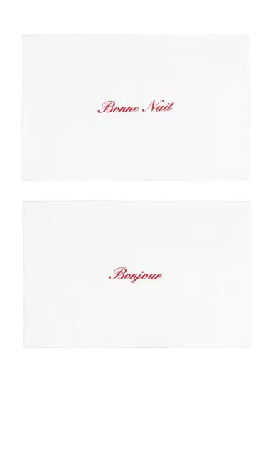 Abbode Bonjour & Bonne Nuit Pillowcase Set | Thumbnail 1 Abbode Bonjour & Bonne Nuit Pillowcase Set | Thumbnail 1