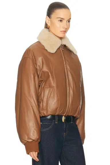 AEXAE Leather Bomber Jacket | Thumbnail 5 AEXAE Leather Bomber Jacket | Thumbnail 5