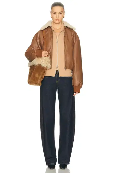 AEXAE Leather Bomber Jacket | Thumbnail 7 AEXAE Leather Bomber Jacket | Thumbnail 7
