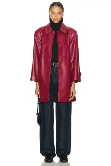 Aexae Leather Padded Midi Coat | Thumbnail 3 Aexae Leather Padded Midi Coat | Thumbnail 3