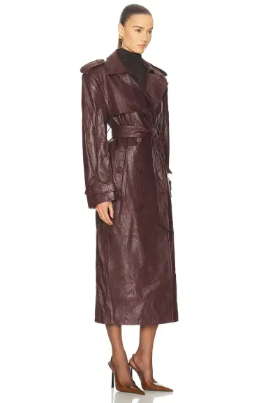 AEXAE x REVOLVE Leather Suede Trench Coat | Thumbnail 4 AEXAE x REVOLVE Leather Suede Trench Coat | Thumbnail 4