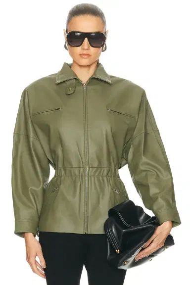 AEXAE Leather Cinched Mid Jacket | Thumbnail 4 AEXAE Leather Cinched Mid Jacket | Thumbnail 4