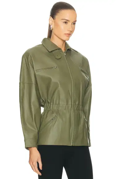 AEXAE Leather Cinched Mid Jacket | Thumbnail 5 AEXAE Leather Cinched Mid Jacket | Thumbnail 5