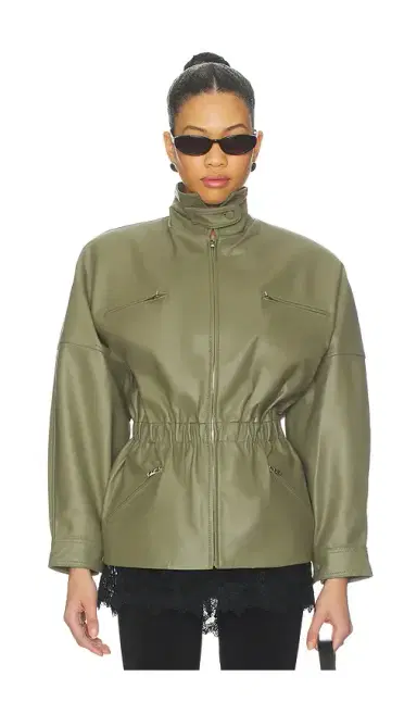 AEXAE Leather Cinched Mid Jacket | Thumbnail 1 AEXAE Leather Cinched Mid Jacket | Thumbnail 1