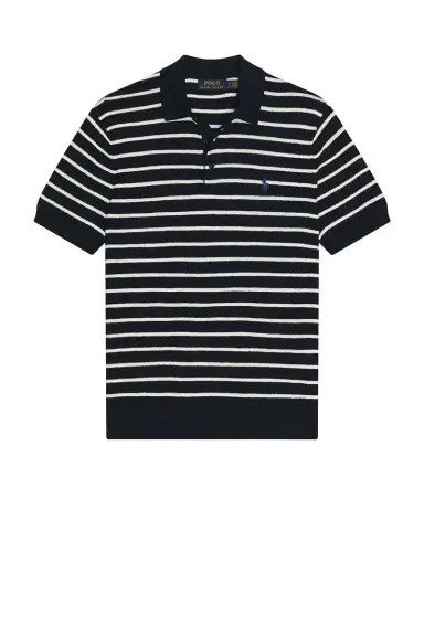 Polo Ralph Lauren Cotton Blend Textured 3 Button Placket Short Sleeve Polo Sweater | Thumbnail 6 Polo Ralph Lauren Cotton Blend Textured 3 Button Placket Short Sleeve Polo Sweater | Thumbnail 6