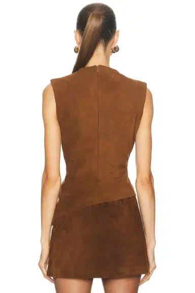 Aexae x REVOLVE Leather Suede Ruched Top | Thumbnail 6 Aexae x REVOLVE Leather Suede Ruched Top | Thumbnail 6