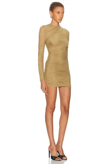 SEROYA Moxey Ruched Mesh Mini Dress | Thumbnail 2 SEROYA Moxey Ruched Mesh Mini Dress | Thumbnail 2