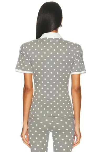 Rowen Rose Short Sleeve Polo Top | Thumbnail 3 Rowen Rose Short Sleeve Polo Top | Thumbnail 3